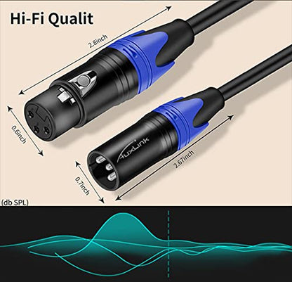 XLR Cable 6ft 2 Pack, XLR Microphone Cable Male to Female, Balanced XLR Cable Suitable for Preambles, Speaker Systems, Radio Station and More - size: 6 Ft 2 Pack