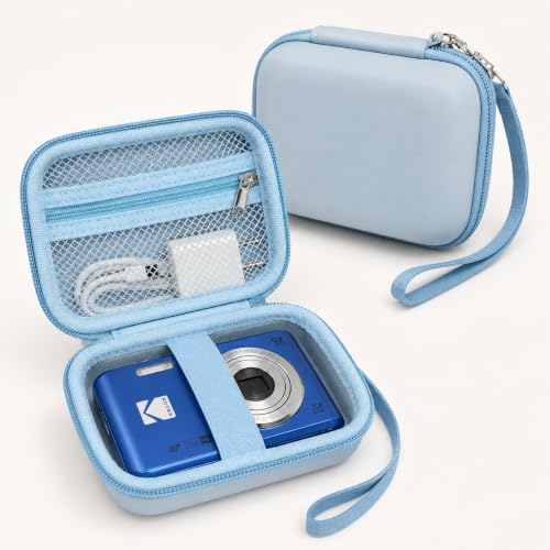 ANKHOH Digital Camera Case for Kodak PIXPRO FZ55/FZ45/for CAMKORY | for Duluvulu 4K,for Canon PowerShot ELPH,forVAHOIALD,for Sony,for Lecran,for VAHOIALD,Holds Cable,Cards, Case only Lightblue - color: Light Blue