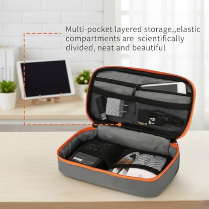 Electronic Organizer Travel Accessories Storage Bag, Portable for Hard Drives, Cables, Memory Sticks, Charger, Phone, USB, SD Cards