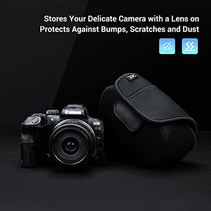 KIWIFOTOS Neoprene Mirrorless Camera Sleeve Case for Canon EOS R7 R10 +18-45mm Lens Nikon Z5 z5II Z6 Z6III +24-50mm Lens Z50II +16-50mm Lens Camera Pouch - color: Neoprene Camera Sleeve Black