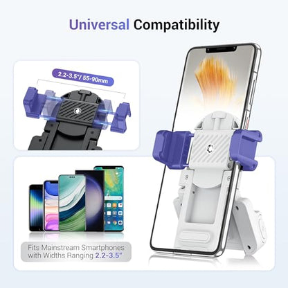 Phone Camera Grip Smartphone Photography Shooting Clip with Tripod Mount & Detachable Wireless Shutter Remote Control, Phone Selfie Grip Handle Stand for iPhone Samsung Android Phone Vlog Video White - color: White