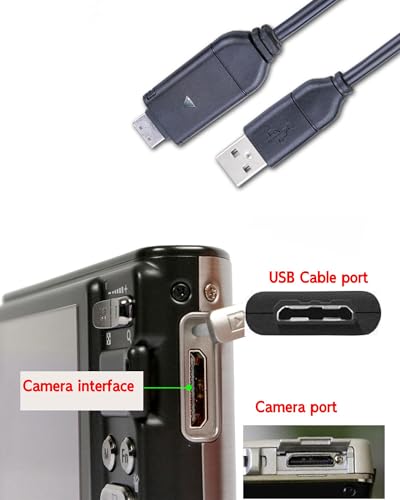 5Ft USB Cable Compatible with Samsung Camera Charger SUC-3 SUC-5 SUC-7 Compatible with L200, PL-120,P1000,TL-105,SL-420,TL-100,SH-100,ST-65,SL-201,PL-210,PL-200,TL-205,TL-100,PL-121