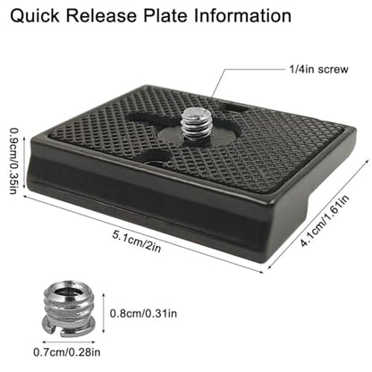 2 Pack Quick Release Plate, Tripod Quick Release Adapter Compatible for Manfrotto 200PL-14 QR Cameras Tripod, Camera Mounting Adapter with 1/4" and 3/8" Screws Ball Head Parts Replacement Adapter - size: 51 mm x 41 mm