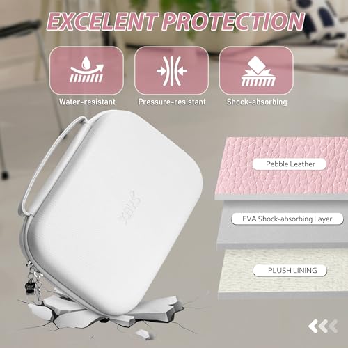 Hard Storage Case Compatible with Fujifilm Instax Mini 12/11/90/SQ1/SQ40/EVO Instant Camera, Holds Fuji Film & Accessories with 3 Dividers,Ideal for Home & Travel (White) - color: White