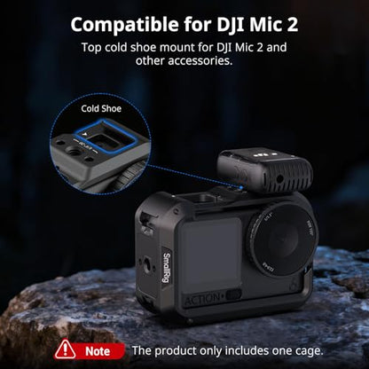 SMALLRIG Action 6 Cage for DJI Osmo Action 6 with Expansion Interfaces, Cold Shoe, 1/4"-20 Threaded Hole, Quick Release, Aluminum Action Camera Cage for DJI Action 6, Protective Frame Cage - 5888 - style: Basic Cage