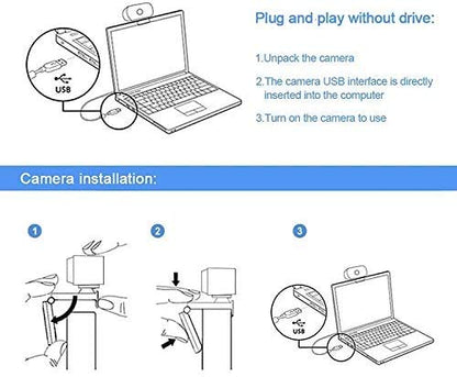 1080P Webcam with Microphone & Privacy Cover, Web Cam USB Camera, Computer HD Streaming Webcam for PC Desktop & Laptop w/Mic, Wide Angle Lens & Large Sensor for Superior Low Light