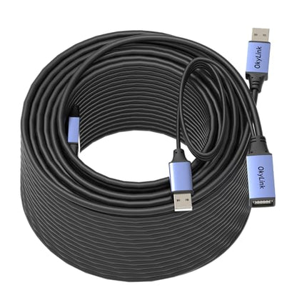 OkyLink Active USB 2.0 Extension Cable A to A, Male to Female 130ft(40M) | 480Mbps Signal booster cord, compatible with printer, mouse, keyboard, scanner, camera - size: 130ft (40m)
