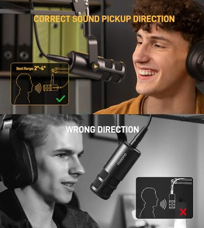 MAONO XLR Podcast Dynamic Microphone, Cardioid Studio Metal Mic with Boom Arm, Compatible with Audio Interface, Audio Mixer, Sound Card for Recording, Streaming, Vocal, Music, Voice Over-PD100S