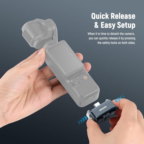 NEEWER Charging Adapter Base Compatible with DJI Osmo Pocket 4 & Pocket 3, Type C Charging, 1/4" Thread Arca Type Dovetail, Magnetic Folding Fingers for Tripod & Action Camera Mount Accessories, AC018 - style: AC018