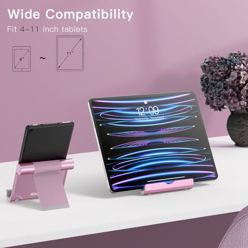 JETech Tablet Stand, Adjustable Portable Desktop Holder, Foldable Dock for iPad/iPad Pro/Air/Mini, Galaxy Tab A8/A7 Lite/A7/S8/S7, Kindle, Tab/Phones(4-11"), Rose Gold - color: Rose Gold