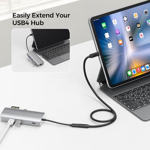 Cable Matters 40Gbps USB C Extension Cable - 1.6ft / 0.5m, Supports [8K@60Hz/4K@240Hz Video, 240W Charging, 40Gbps Data Transfer] USB 4 Extension Cable, Thunderbolt 4/5, Nintendo Switch 2 Compatible - size: 1.6 Feet