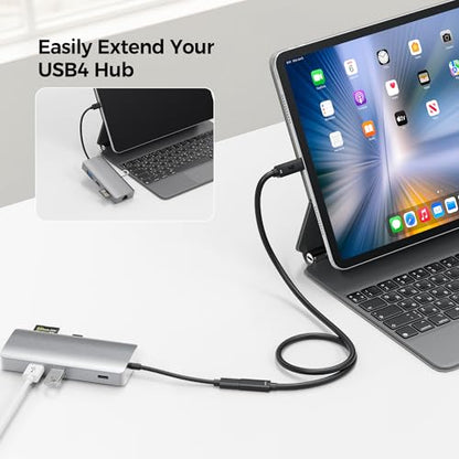Cable Matters 40Gbps USB C Extension Cable - 1.6ft / 0.5m, Supports [8K@60Hz/4K@240Hz Video, 240W Charging, 40Gbps Data Transfer] USB 4 Extension Cable, Thunderbolt 4/5, Nintendo Switch 2 Compatible - size: 1.6 Feet