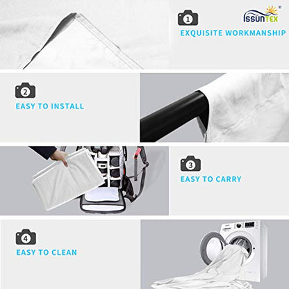 ISSUNTEX 10X20 ft Background Muslin Backdrop, Photo Studio, Collapsible High Density Screen for Video Photography and Television-White - color: White, size: 10X20 ft