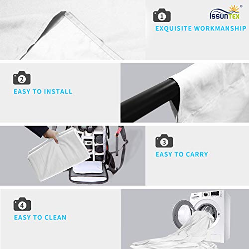 ISSUNTEX 10X20 ft Background Muslin Backdrop, Photo Studio, Collapsible High Density Screen for Video Photography and Television-White - color: White, size: 10X20 ft