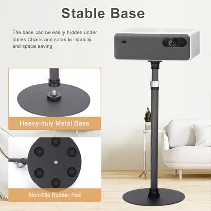 Koolehaoda Carbon Fiber Desktop Monopod Stand, 16"-28" Adjustable with Base | Heavy Duty Table Mount Extension Rod, for DSLR Camera, Webcam, Light, Live Streaming & Vlogging, Stable Base, Lightweight