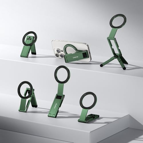 ULANZI MA60 Magnetic Phone Tripod Stand for iPhone 17 16 15 14 13 12 - Ultra Thin 0.8cm Foldable Aluminum Mini Tripod, Strong N52 Magnet Quick Mount, Pocket Cell Phone Stand, Green - color: Green