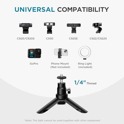 InnoGear 60 LED Ring Light with Stand for Computer Selfie Video Conference | video conference lighting, on camera video light, adjustable, 5 colors, 10 brightness levels, flexible positioning
