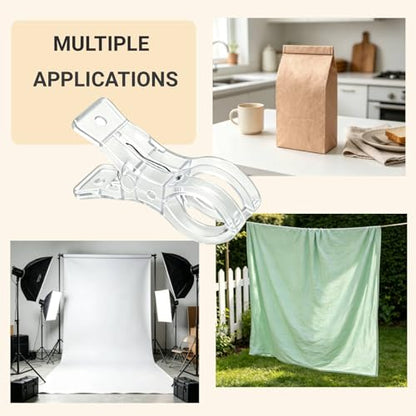 20 Pcs Balloon Arch Clips - Clear Strong Grip Clips for Balloon Arch Backdrop, 1.8 Inch Wide Opening, Reusable Balloon Spring Clamps for Arch Stand Garland Wedding Birthday Baby Shower