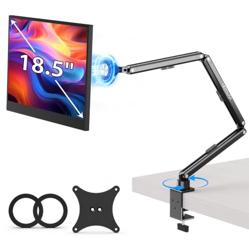 Magnetic Portable Monitor Stand for Desk, 2-in-1 VESA & Magnetic Tablet Holder for Bed, 360° Rotating Base Tablet Stand for iPad Pro, Galaxy Tab & Portable Screen for Office, Gaming & Study Setup