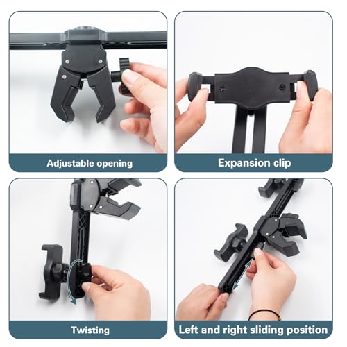 SnowTing Universal Dual Phone Holder with Crab Clamp, 360° Rotation Adjustable Clip Stand Smartphone Tripod Mount Adapter for Vlog Live Streaming Video Recording Selfie - style: Dual Phone Holder
