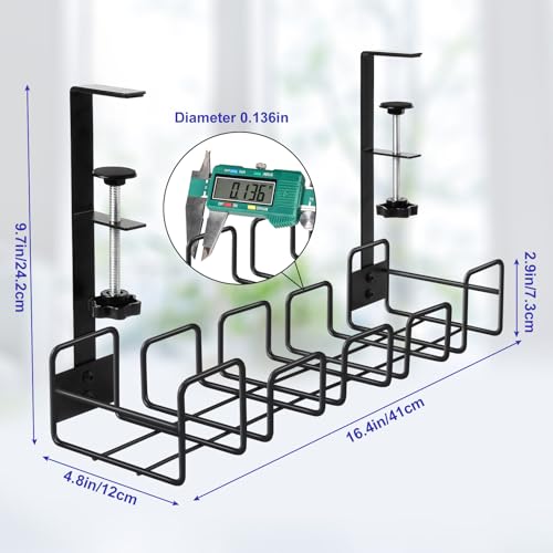 OneLeaf Under Desk Cable Management Tray - No Drill Wire Management Rack for Office, Computer Desk Accessories with Cable Organization - size: 1 Pack - Medium