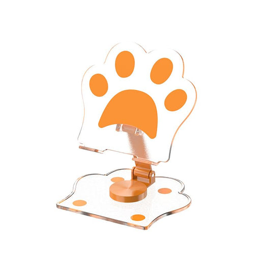 Cute Phone Stand Height Adjustable Phone Desktop Mount Acrylic Cat Claw Durable Stand for Recording Video Charger Compatible (Orange) - color: Orange