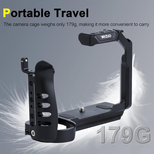 Full Camera Cage for LUMIX G9, CNC Aluminum Rig with Arca-Swiss Base, NATO Rails & Cold Shoe for Photography, Gimbal & Video Recording