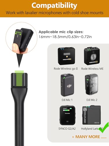 YOUSHARES Interview Microphone Handheld Adaptor for Rode Wireless Go II/Wireless PRO/Wireless ME/DJI Mic/DJI Mic 2 - color: Mic Handle & Mic Cover