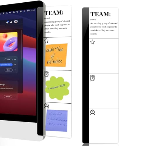 Computer Monitor Memo Board Team Quotes Logo Decor Monitor Message Board Sticky Notes Office Desk Accessories for Send Family Members Office Friends and Colleagues Gifts - color: Team