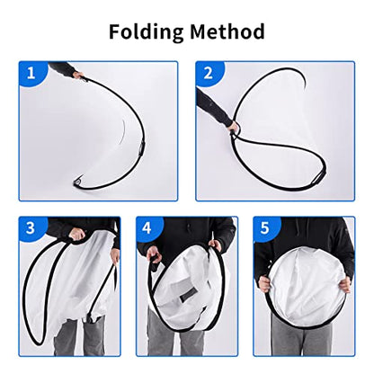 Selens Handle Round Reflector Stand Kit for Photography, 32" 5-in-1 Collapsible Lighting With 6.5ft Light Stand, Carry Bag and Clamp for Portrait Studio Shoot - size: 32in Reflector Stand Kit