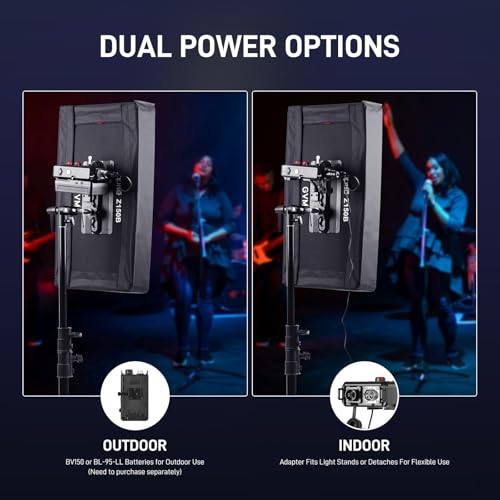 GVM ZipTile Z150B Bi-Color Flexible LED Video Light 2700K~6800K, 15500 lux/m 150W Output Panel Light, 12 Lighting FX with Honeycomb Grid Soft Box, Support App Control for Studio Photography Lighting