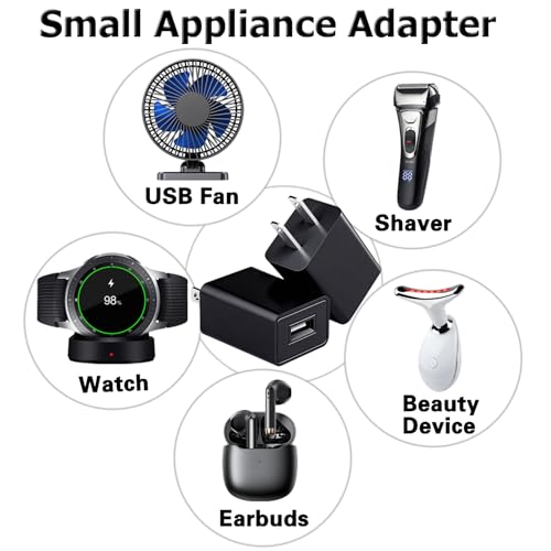 USB Wall Charger Power Supply 5V1A Charging Block 5W USB Charger Block with Compact Design 5 volt 1amp(1000mA) Adapter Plug for Small Appliances Such as Small Table Lamps/Kids Electric Toys/Smartwatch - color: 5v1a black