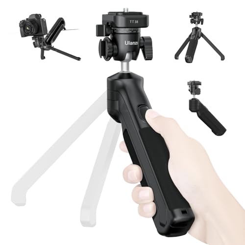 ULANZI TT38 One-Click Opening Vlogging Tripod Uka Quick-Release F38 w Cold Shoe Panoramic Ball Head w Hidden Hook, Camera Tabletop Flexible Travel Tripods for Sony/Canon/Nikon/Fujifilm and More - color: TT38 Tripod