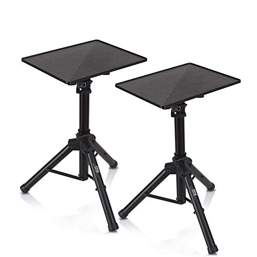 Pyle Laptop Projector Tripod Stand - 2 Pcs Computer, Book, DJ Equipment Holder Mount Height Adjustable Up to 52 Inches w/ 20'' x 16'' Plate Size - Perfect for Stage or Studio Use - Pyle PLPTS4X2