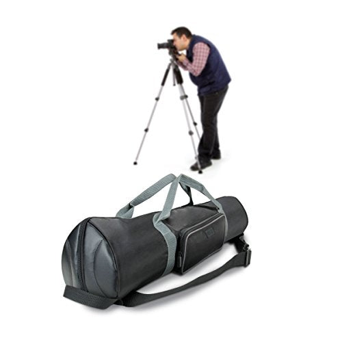 USA Gear Padded Tripod Case Bag - Holds Tripods from 21 to 35 inches - Adjustable Size Extension, Storage Pocket and Shoulder Strap for Professional Camera Accessories and Photo Carrying Needs