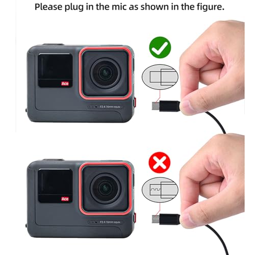 Lavalier Microphone Compatible for Insta360 Ace Pro/360 Ace, Noise Cancelling Microphone Type C Microphone Cable 1.5 m