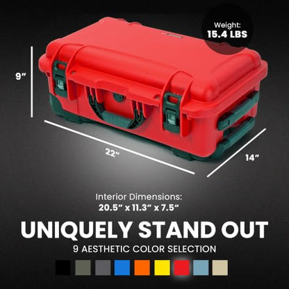 NANUK 935 Pro Photo Kit – Waterproof Travel Camera Hard Case with Padded Dividers and Wheels, 22” x 14” x 9” - Dustproof and Impact Resistant, Airline Carry-On Approved – Red | 22 X 14 X 9 in Exterior, Padded Divider Plus Lid Organizer, Nk-7 Resin, Polyur