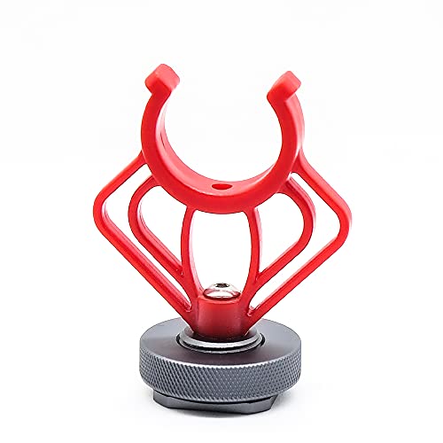 2PCS On Camera Microphone Shock Mount Holder Bracket Brackets 1/4'' Screw Female Mount for RODE VideoMicro,MM1,VXR10,MCM-1,M80 Mini Cardioid Shotgun Microphone,Aluminium Base - size: M1