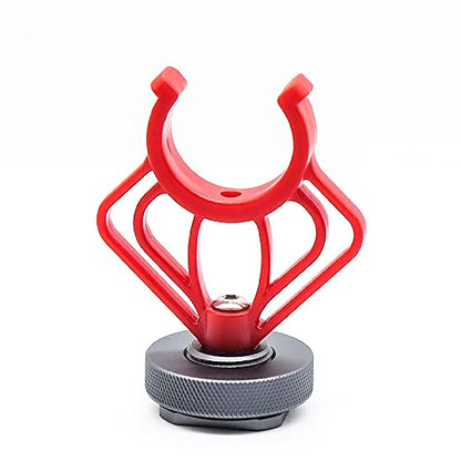 2PCS On Camera Microphone Shock Mount Holder Bracket Brackets 1/4'' Screw Female Mount for RODE VideoMicro,MM1,VXR10,MCM-1,M80 Mini Cardioid Shotgun Microphone,Aluminium Base - size: M1