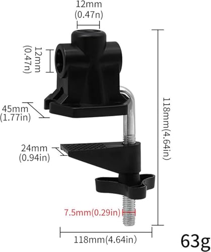 Black Replacement Heavy Duty Desk Clamp Clamp Base Adjustable for Microphone Arm Table Lamp Mount Holder Clamp Clamp Desk Lamp