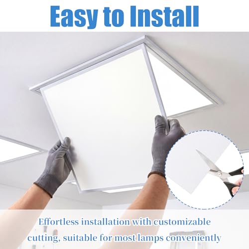 4 Pcs LED Light Diffuser, 11.8x11.8x0.039In PC Light Board Diffusion Cover Sheet, LED Dimming Film Anti-Glare for Soften Ceiling Light, LED Downlight, Spotlight LED Panel, Track Light