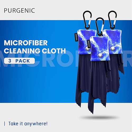 Microfiber Cloth & Glasses Wipes (3 Pack) Lens & Glasses Cleaning Cloth - Eyeglass Cleaner - Camera Lenses & Gadget Delicate Screens - Blue - color: Blue Lightning, size: 3 Pack