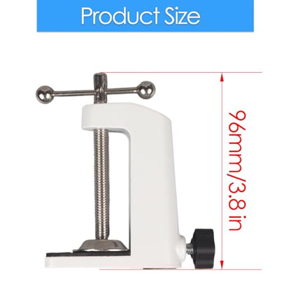 Universal C-Clamp Lamp Holder Desk Mount Clamp Base for Swing Arm Lights, DIY Lighting, Monitors, Workbenches (white) - color: White