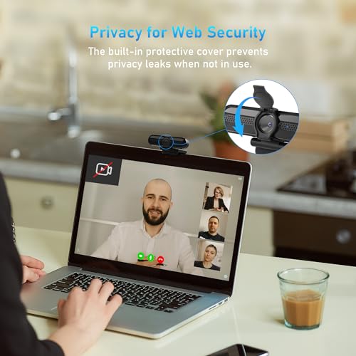 2K Webcam, FHD Computer Streaming Camera with 2K/30fps, 1080P/60fps, Autofocus, Dual Noise-Cancelling Microphones and Tripod, for Computer/Zoom/Skype/Teams/Laptop/MacBook/Windows - style: 2K/78°FOV
