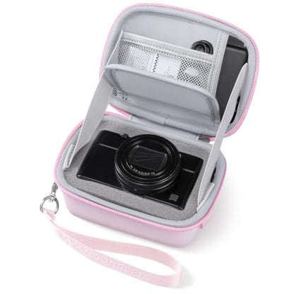 K&F CONCEPT Carrying Case for Digital Camera, Hard Shell Protective Travel Case Compatible with Ricoh GR III/GR IIIX/for Sony ZV-1 RX100/ for Canon G7X Mark III/G5X Mark II (Case Only) - color: Pink