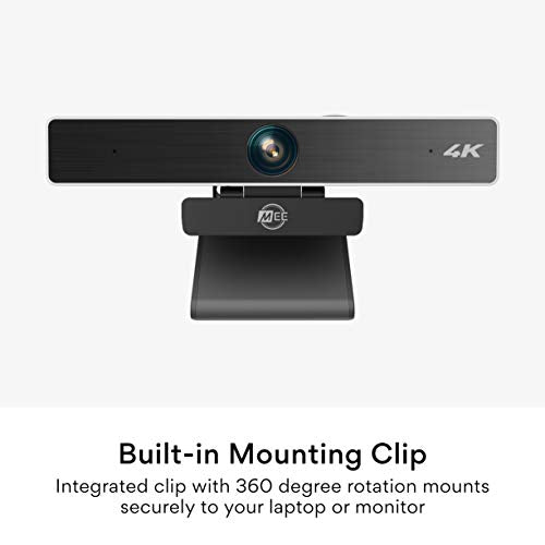 MEE Audio C11Z 4K Ultra HD Webcam with ANC Microphones, 4X Digital Zoom, Low Light Correction, Wide Angle Lens and Privacy Cover for Zoom Video Conferencing on Computer PC Mac Laptop Desktop - style: 4K Wide Angle