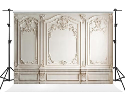 Kate 8×8ft Retro Indoor Backdrop Photography European Style Gypsum Pattern Background Classic Portrait Background Photography Studio Props Picture Video - size: 8×8ft