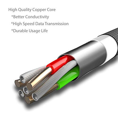 BoxWave Cable Compatible with Blackmagic Pocket Cinema Camera 4K - AllCharge 3-in-1 Cable - Jet Black