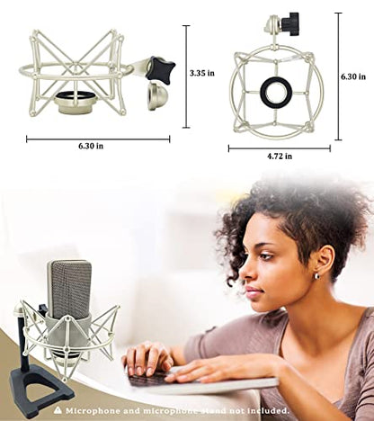 TLM 103 Shock Mount - Microphone Mount Compatible for Neumann TLM 103 M147 Condenser Mic by SUUNTOK,Silver - style: Champagne Compatible with TLM 103