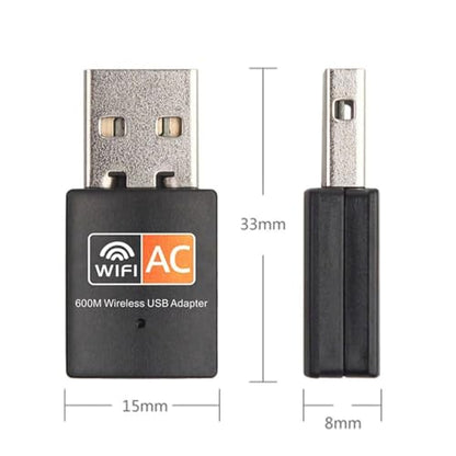 Dual-Band USB WiFi Adapter, Black - for Laptops and Desktops, Compatible with Windows, Mac, and Linux